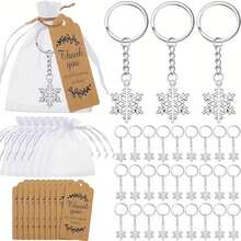 Bộ 30 móc khóa hình bông tuyết quà tặng mùa đông, thích hợp cho tiệc sinh nhật, đám cưới, lễ rửa tội, khách mời dự tiệc mùa đông, quà lưu niệm lễ rửa tội, quà lưu niệm ngày lễ, vật trang trí theo mùa. - A - Xem 1