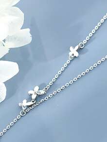 1 chiếc dây chuyền mặt dây hình bướm đính đá lấp lánh bằng bạc Sterling S925, thiết kế thanh lịch lấy cảm hứng từ thiên nhiên, phù hợp cho các bữa tiệc và trang phục hàng ngày của bé gái, quà tặng tốt nghiệp/sinh nhật. - Bươm bướm - Xem 6