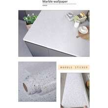 1 Roll Self-Adhesive White Granite Wallpaper, 15.7inX39.3/118.1/196.8in, Waterproof Removable Marble Gloss Vinyl Contact Paper, Suitable For Kitchen, Bathroom, Cabinet, Countertop, Tabletop, Drawer Lining, Decoration - Multicolor - View 10