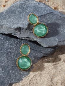 Hoa tai nhựa thả - màu xanh lá - Xem 3