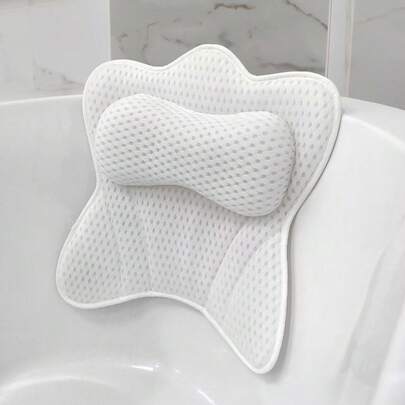 1 gối bồn tắm, lưới 3D có giác hút, chống trượt và có thể giặt được, tựa lưng cho bồn tắm spa.
