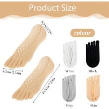 Thinp 4 Pairs Ortho Toe Compression Socks, Bunion Toe Alignment Relief Socks For Women Full Toe Yoga Sock No Show Low Cut Five Finger Sock For Women & Men - default - 查看 2