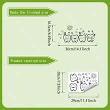 1pc 2D 20*30cm (7.87inch*11.41inch) Funny Tooth Wall Sticker, Simple Tooth, Toothbrush, Heart, Star Bathroom Mirror Sticker - one-size - View 6
