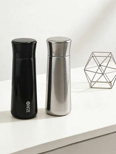 Stainless Steel Luxury Portable Mug, Matte Finish + Minimalist Lines, Mature And Steady Business Style Design. Double-Wall Vacuum Insulation Keeps Drinks Hot In Winter And Cold In Summer, Compact Size Easy To Carry, Elegant Desktop Decor, Suitable For Office Workers, Business Elites, And Gift Giving, Practical And Stylish, Showcasing Refined Taste.
