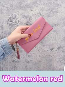 Personalized Long Tassel Wallet - Customized Text Ladies Card Holder & ID Case, Perfect Gift For Girlfriend - Multicolor - View 8