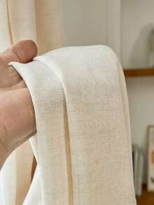 1件装现代亚麻薄纱窗帘 - 日式亚麻风格，杆袋式设计，适用于客厅和卧室 - 透光轻薄窗帘，客厅窗帘，卧室窗帘（180克面料重量） - 1PC - 查看 2