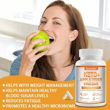 Keto + Apple Cider Vinegar, With Garcinia Cambogia - Support Digestive, Weight Management, Energy & Activity Health, 120 Capsules - 1 Bottle - View 10