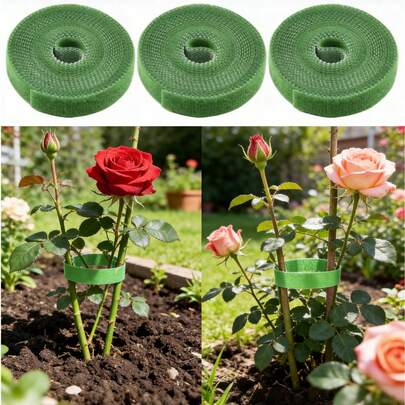 Multipurpose Flexible Cuttable Hook And Loop Magic Tape, Reusable Adjustable Plant Tie For Garden Climbing Vine Support, Wire Arrangement, Household Storage, Kitchen Tidying, Garage Organization, Pet Gear Fixing, School Supplies Binding, Office Sorting And Outdoor Camping Daily Use