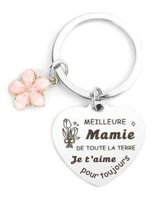 Grandma Keychain, Creative Grandparent's Day Gift, Casual, Cute, Elegant Zinc Alloy Keychain For Grandma, Mother's Day Gift - Silver - View 8