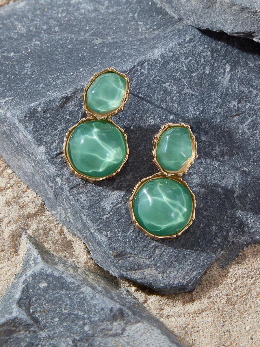 Hoa tai nhựa thả - màu xanh lá - Xem 1