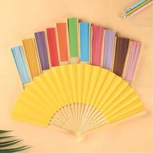 10支夏季必备折叠纸扇，白色和彩色款式，便携式手持扇，适用于婚礼、派对、洗礼仪式、新娘礼物、DIY装饰和摄影道具、节日、旅行 - 彩色 - 查看 7