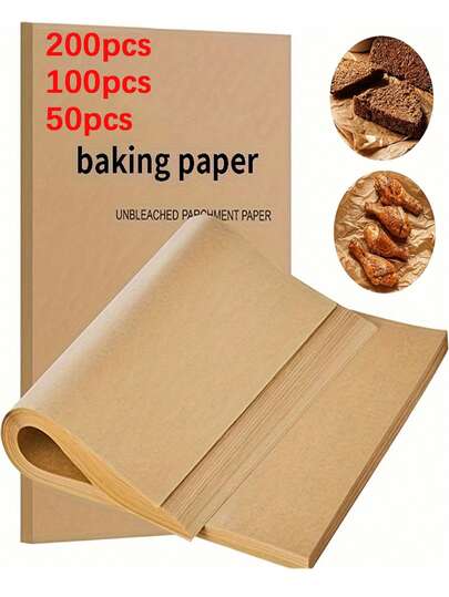 50/100/200pcs Baking Paper, Suitable For Oven, Grill, Air Fryer And Steaming. Reusable Baking Paper Fit Most Baking Trays. Essential Kitchen Supplies, Heat Resistant Baking, Grilling And Steaming Paper Air Fryer, Paper Air Fryer Liner, Paper Basket Bowl, Homemade Sweets, Family Gatherings, Party Events, Kitchen And Bakery, Baking Pan, Oven Accessories, Baking Tools, Kitchen Gadgets, Kitchen Accessories Back To School