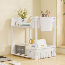 1pc Kitchen Sink Organizer Rack, Double-Tier Sliding Storage Shelf, Easy To Clean, Suitable For Kitchen Cabinet, Kitchen Supplies, Storage Box, Organizer, Room Decor, Applicable For Kitchen, Dining Room, Party, Camping, Gathering, Can Be Used As Friend Gift, Household Gift, Easter And Mother's Day Gift - Black - View 5