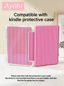 Ayotu 玫瑰红竖条纹图案保护套，Y型支架翻盖设计，兼容iPad A16、iPad Pro 13/12.9/11、iPad Air 11/13、iPad mini、iPad Air 11英寸、Kindle（第11代，2024年发布）、Kindle Paperwhite（第12代，2024年发布），个性化礼物，情人节礼物 - 彩色 - 查看 8