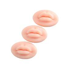 硅胶唇部练习垫，3D张嘴唇部模型，带牙齿纹理，柔软硅胶口腔练习皮肤，适用于纹眉和半永久化妆师，也是纹身师和初学者的理想选择——唇部着色和纹身训练的必备工具——硅胶口腔模型，纹身练习皮肤 - 查看 5