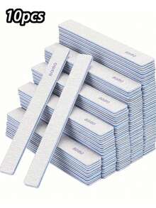 1/10pcs Set, 10pcs/Set (Optional 80/80, 100/180 Grit) Nail Files, Acrylic Nail Buffing Blocks, Professional Nail Tools, Suitable For Home And Salon, Durable Double-Sided - Multicolor - View 11