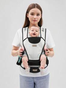 Đai địu em bé đa năng Ainomi, thoáng khí, thiết kế tiện dụng, rảnh tay, lý tưởng cho du lịch mùa hè. - màu đen - Xem 3
