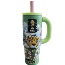 FIFA 新款40盎司世界杯多巴胺保温杯，外观精美，大容量保温杯，时尚冰饮杯 - 彩色 - 查看 5