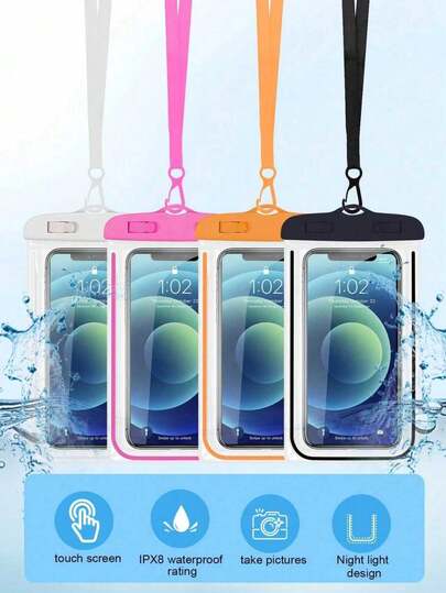 10pcs Transparent Universal Waterproof Phone Pouch, Waterproof Phone Dry Bag, Waterproof Phone Protector, Touchscreen Waterproof Phone Bag, Swimming Waterproof Phone Case, PVC Phone Bag, Sealed Phone Bag, Beach Waterproof Phone Case, Swimming Waterproof Phone Dry Bag, Essential For Beach Travel And Vacation