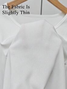 Women's Slim Fit Ribbed White Tank Top - U-Neck Sleeveless T-Shirt, Soft & Comfortable, Casual Daily Wear - White - View 8