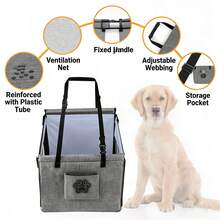 A Large Car Dog Kennel Pet Travel Car Mat Front Car Seat Pet Mat Dog Basket - Multicolor - View 4