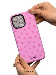Una elegante funda para teléfono que no incluye cordón ni soporte. Funda para teléfono GIIPPA con diseño de estrellas, 1 pieza, diseño de estrella rosa, compatible con Phone 17 Pro, 16 Pro, 15 Pro, 14 Pro. Funda para teléfono coreana, elegante e interesante, compatible con 11/12/13/14/15/28 Pro Plus. Diseño elegante adecuado tanto para hombres como para mujeres. Regalo para novia, cumpleaños, boda o aniversario. - Multicolor - Ver 4