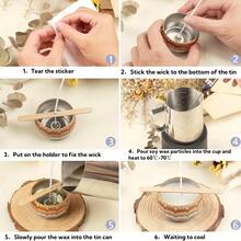 不锈钢熔蜡锅，3 种蜡烛制作熔蜡锅 - 带勺子，防烫手柄，耐高温，用于制作和分装大豆蜡、蜂蜡等蜡烛！ - 600ml pot - 查看 2