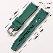 20mm Curved End Silicone Watch Band, High Quality Rubber Strap Omega Moonswatch, Smartwatches, Waterproof Wristband For Sports Watches - 20mm - View 3