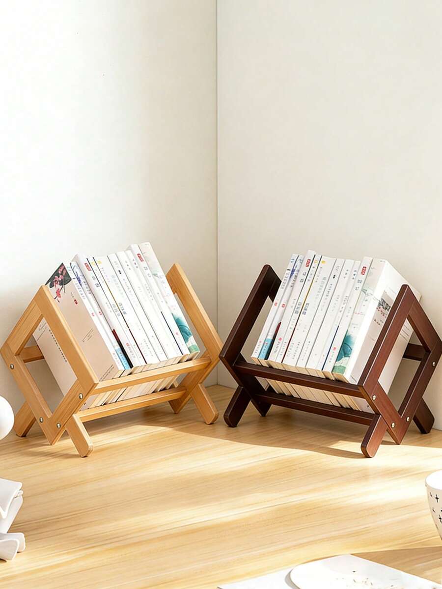 1 chiếc kệ sách mini sáng tạo, giá để sách để bàn, giá đỡ sách đơn giản, kệ lưu trữ và sắp xếp sách. - Xem 1