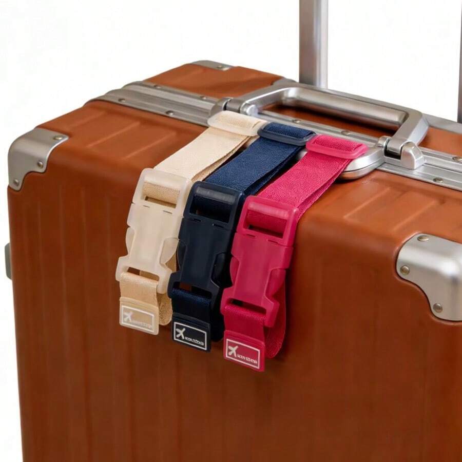1pc New Simple And Stylish Multi-Color Portable Luggage Adjustable Strap, Adjustable Outdoor Binding Strap, Luggage Packing And Binding Strap For Travel, Suitable For Outdoor Camping And Travel. - one-size - View 1