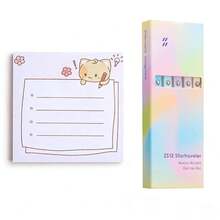 Bút bi bấm nút kiểu retro màu đen ombre, trung tính, dành cho học sinh và văn phòng, kèm theo sổ ghi nhớ hình mèo dễ thương. - Nhiều màu - Xem 3