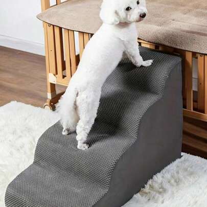 Cầu thang nhỏ gọn cho thú cưng, bậc thang chống trượt cho chó leo giường/ghế sofa, cầu thang leo trong nhà cho chó nhỏ/vừa/lớn, phù hợp cho chó Chihuahua, Shih Tzu con.