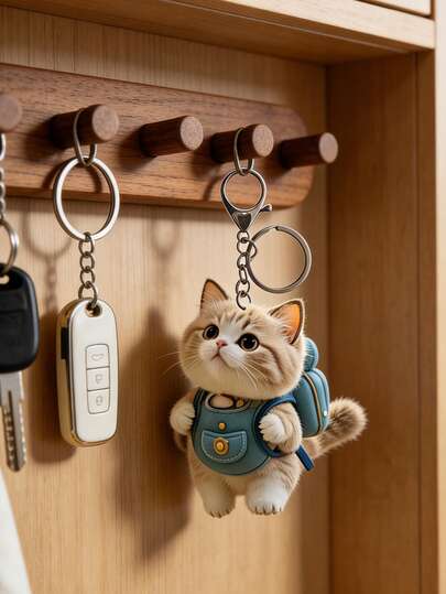 2 piezas planas de acrílico, un lindo accesorio de llavero de mochila con gato amarillo 2D plano, anillo de llave estético, decoración de bolso y bolso, regalo para amantes de los gatos y sus dueños, diseño de acrílico novedoso, decoración de llavero duradera y ligera, adecuada para llaveros de coche, llaveros de teléfono, mochilas y decoraciones de llaveros de billetera - se puede usar como llavero de cumpleaños, día de la madre, vuelta al colegio, regalos para amantes de las mascotas