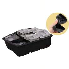 易脱模硅胶冰格，带盖，黑色，4格、6格和8格可选，可重复使用，威士忌冰格，DIY，冰箱，夏季，制冰机，冰格，大号冰格 - 彩色 - 查看 10
