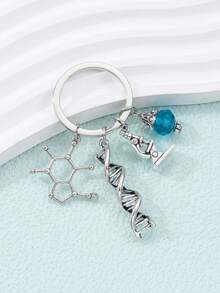 1件独特时尚显微镜、DNA、化学仪器彩色珠子组合合金钥匙扣，送给生物科学爱好者和老师的礼物，也适合送给母亲、父亲、毕业生和教师。 - 彩色 - 查看 4