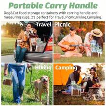 1 pièce Bocal hermétique résistant à l'humidité pour aliments pour animaux de compagnie. Bocal de stockage portable avec échelle. Bocal de stockage d'aliments scellé, organisateur de cuisine pour aliments secs - 2L - Voir 7