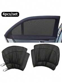 Juego de parasoles para ventanas de coche, protección UV, pantallas de privacidad para ventanas delanteras y traseras, adecuado para coches y SUV, fácil de instalar, material de malla transpirable, bloquea los rayos UV dañinos, proporciona protección solar y privacidad - multicolor - Ver 4