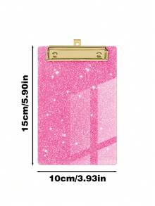 亮片亚克力服务员写字板，A6尺寸服务员笔记本，带金属夹，餐厅点餐和桌面菜单夹，闪亮咖啡厅酒吧文具礼品 - 長方形 - 查看 4