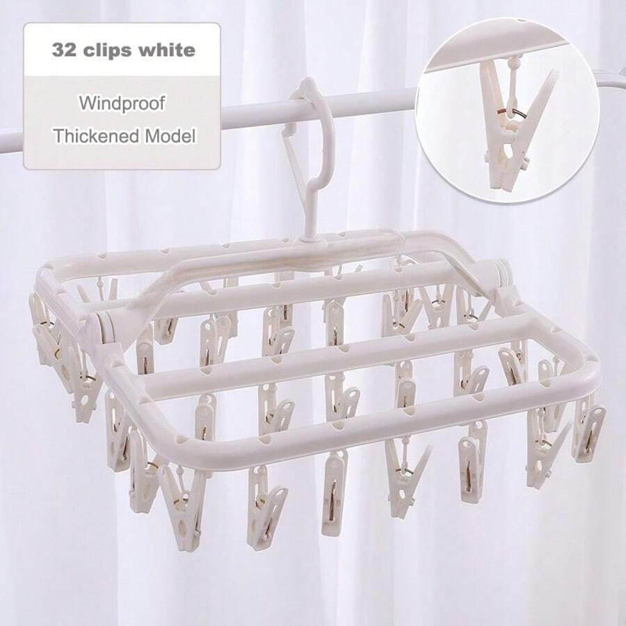 Foldable Drying Rack, Multi-Clip Sock & Underwear Drying Rack, Multifunctional Windproof 2-In-1 Drying Rack For Home Use - Multicolor - View 1