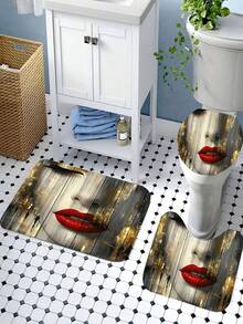 1/4 件套超现实主义抽象浴帘套装,以引人注目的城市艺术设计为特色——都市景观中倒映着一位女性的脸庞、红唇和黑色睫毛,包含 12 个挂钩,采用可水洗涤纶面料,适合现代浴室。 - A - 查看 7