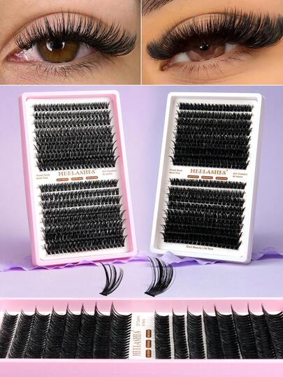 8-16mm Büschel Wimpernverlängerungen, voluminös & natürlicher Schwung, angenehmer Tragekomfort, umwerfendes Aussehen, selbstklebende Wimpern