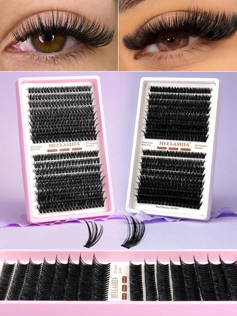 Extensiones de pestañas en racimo de 8-16 mm, voluminosas y de rizo natural, cómodas de llevar, aspecto impresionante, pestañas postizas autoadhesivas - Ver 1