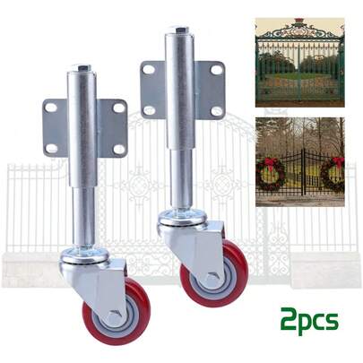SanBouSi Heavy-Duty Sliding Gate Wheels For Wooden & Metal Doors – 5" Polyurethane Wheels With Shock-Absorbing Spring, Smooth Quiet Operation, 220 Lb Load Capacity