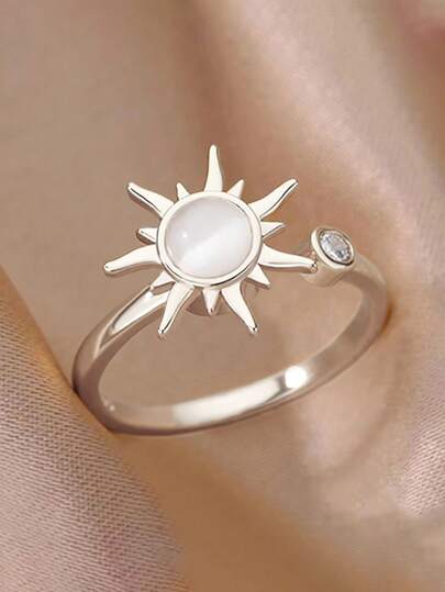 1 PC Elegant Cubic Zirconia Ring For Women For Valentine's Day Gift Wedding Anniversary Party Jewelry