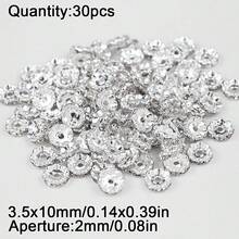 30颗4-10毫米镀铜花形压接珠，隔珠，适用于DIY手链项链首饰制作 - 水鑽花珠 - 查看 12