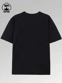 Eat Your Protein, Anime Pattern Printed Men's Short Sleeved Round Neck T-Shirt, 220g, Gym Fitness T-Shirt - Series Black, Summer Casual, Comfortable And Breathable, Preferred For Daily Outings And Street Wear - 黑色 - 查看 3