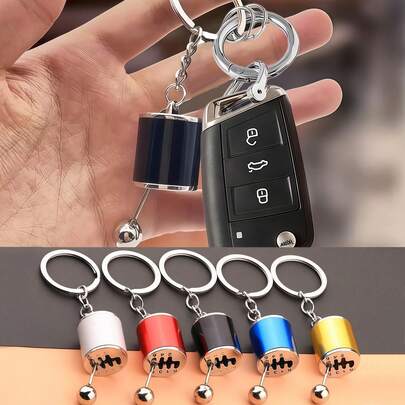 1 pieza Llavero de alivio de estrés con transmisión manual de 6 velocidades, con forma realista de pieza de automóvil, que sirve tanto como llavero como anillo de llaves, divertido de jugar, perfecto para entusiastas del automóvil, soporte de llaves único y personalizado