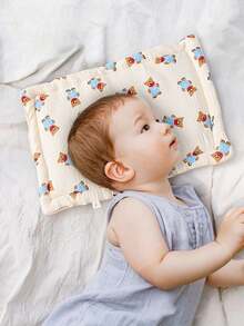 1pc Baby Beanbag Pillow, Breathable & Comfortable For 0-12 Months Infants, Lightweight, Absorbent & Anti-Vomiting, With Cartoon Pattern, Suitable For Home, Daycare & Travel - Multicolor - View 7