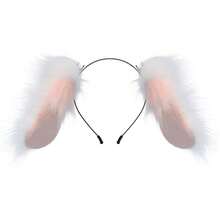 Băng đô tai thỏ giả lông xù thủ công, băng đô tai chó mềm mại rủ xuống dùng trong cosplay, phụ kiện chụp ảnh. - Băng đô - Xem 14