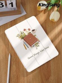 Kingsung 花卉图案平板电脑保护套，兼容 iPad 9.7/10.2/10.5/10.9/12.9 英寸/iPad Pro 11 英寸（第十代）、Galaxy Tab S6 Lite 10.4 英寸、Kindle Paperwhite 第十二代（2024 年款）、Kindle 第十一代（2022 年款），柔软防震，智能支架/自动唤醒/睡眠功能 - 彩色 - 查看 3